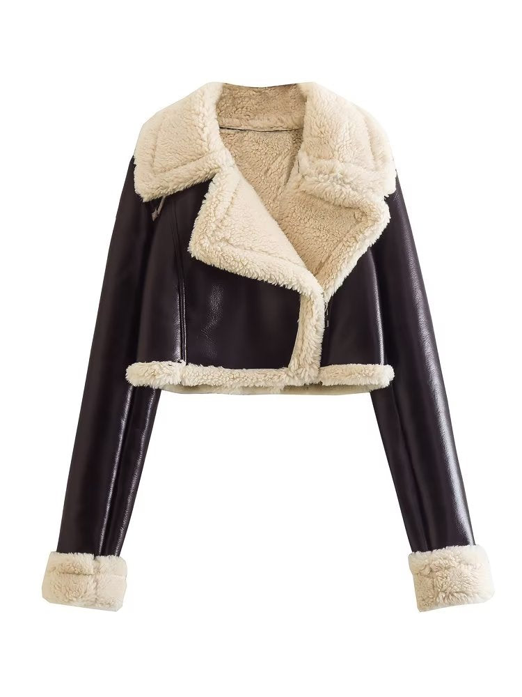 Shyla Faux Leather Shearling Jacket | Women's Winter Outerwear