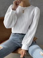 Nya | Women's Elegant Pleated Long Sleeve Top