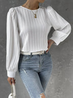 Nya | Women's Elegant Pleated Long Sleeve Top