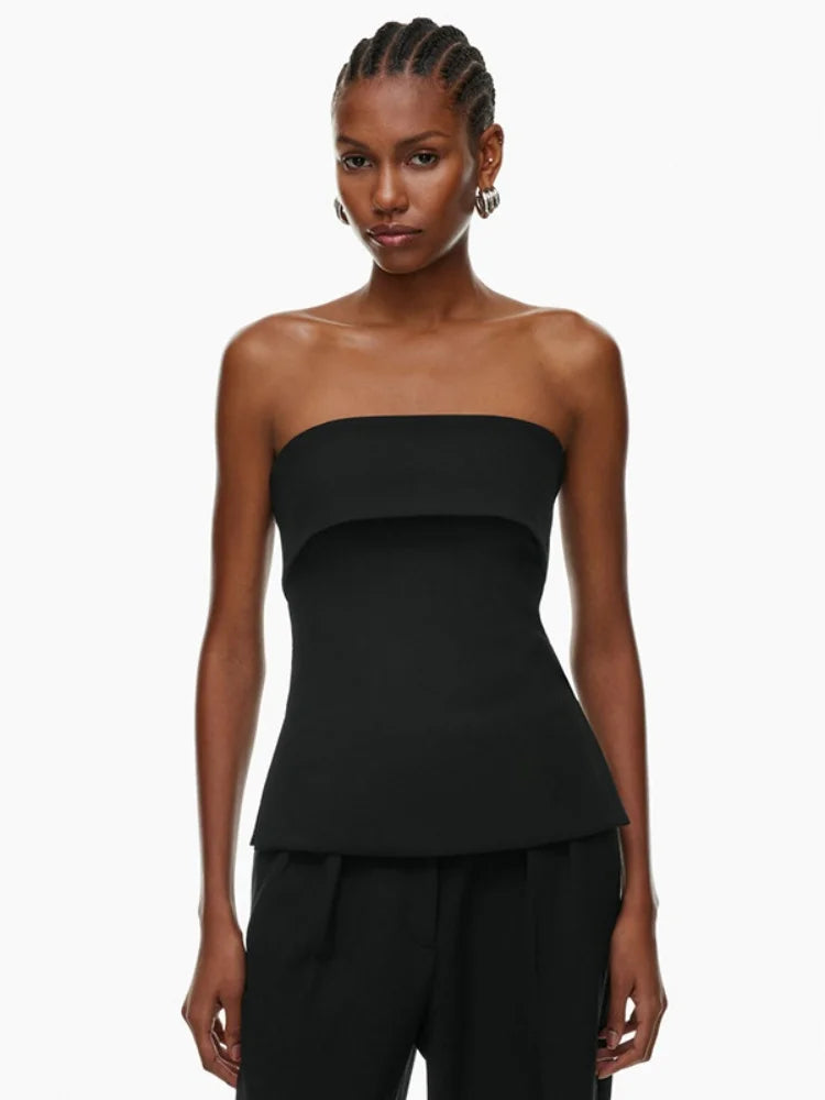 Alexsandra | Women's Strapless Peplum Top