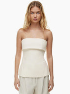 Alexsandra | Women's Strapless Peplum Top