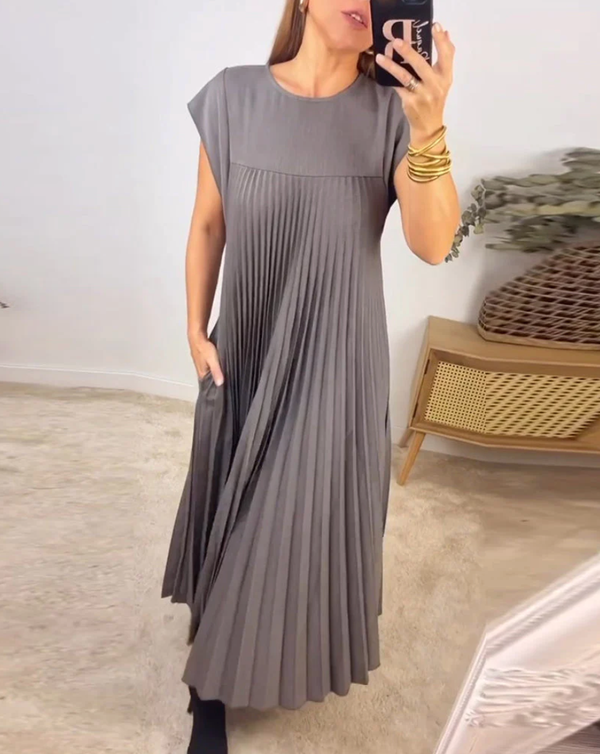 Dinah Pleated Flowy Maxi Dress | Women's Elegant Apparel