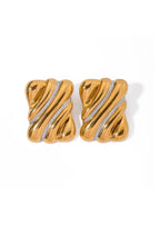 Jolene Twisted Gold & Silver Tone Statement Earrings for Women
