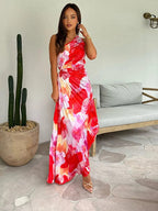 Kitty | Elegant One-Shoulder Floral Maxi Dress for Women