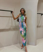 Miabella | Elegant Women's Abstract Floral Maxi Dress