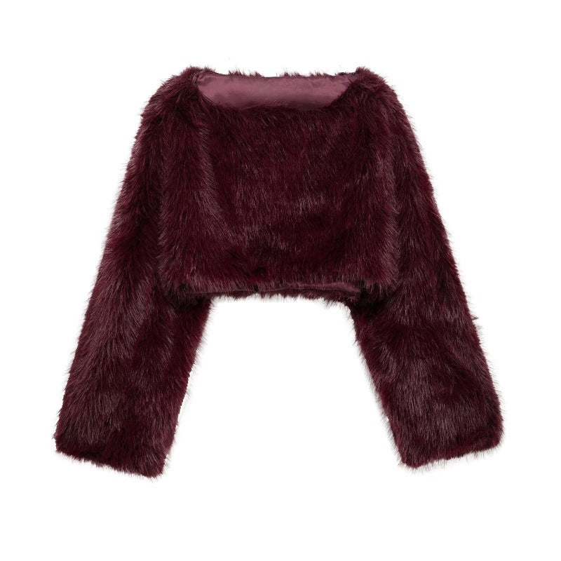 Blake Glamorous Faux Fur Cropped Jacket for Women