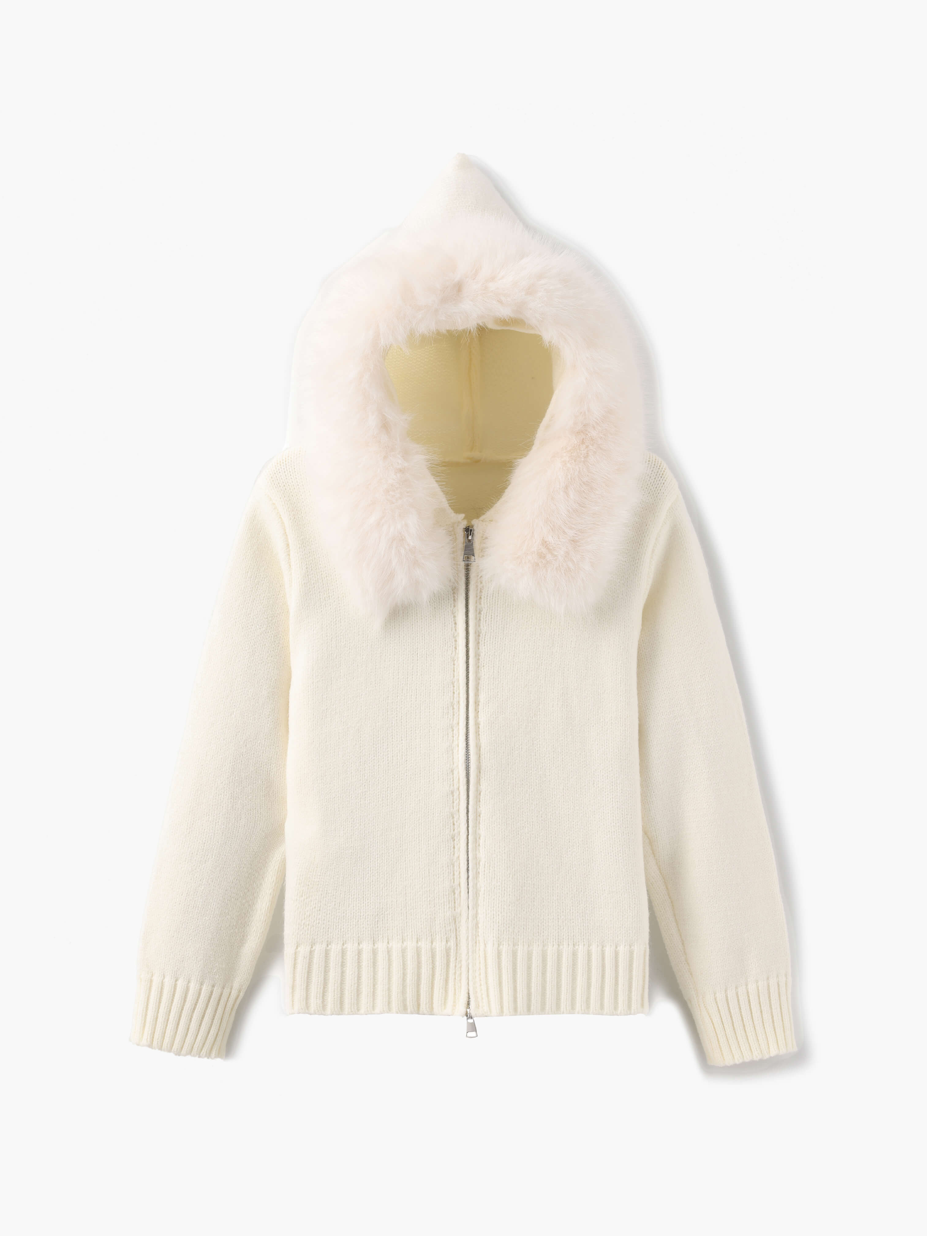 Maia Faux Fur Trim Hooded Cardigan | Cozy Women's Knitwear