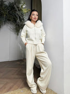 Maia Faux Fur Trim Hooded Cardigan | Cozy Women's Knitwear