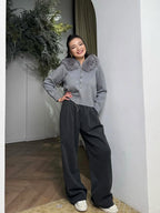 Maia Faux Fur Trim Hooded Cardigan | Cozy Women's Knitwear