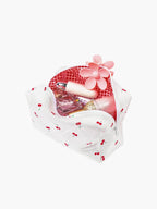 Marilynn | Charming Cherry Print Quilted Cosmetic Bag for Women