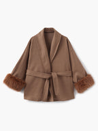 Raina Faux-Fur Trimmed Wool Blend Jacket for Women