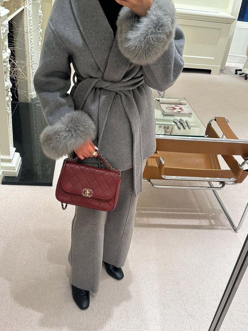 Raina Faux-Fur Trimmed Wool Blend Jacket for Women