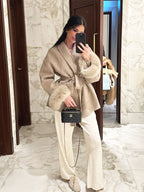 Raina Faux-Fur Trimmed Wool Blend Jacket for Women