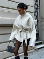 Dorthy | Women's Elegant Wool Blend Wrap Jacket