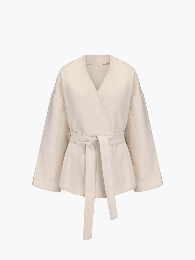 Dorthy | Women's Elegant Wool Blend Wrap Jacket