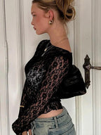 Salome | Elegant Women's Floral Lace Long-Sleeve Top