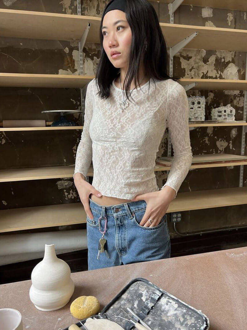 Salome | Elegant Women's Floral Lace Long-Sleeve Top