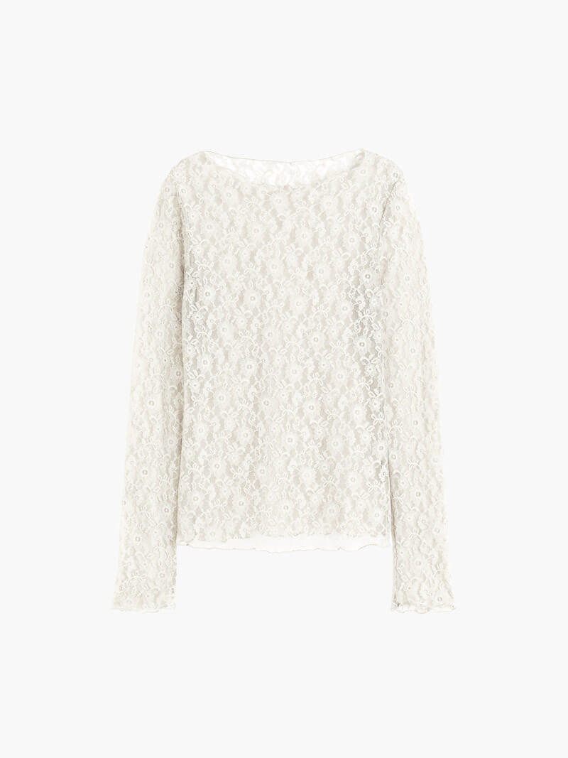 Salome | Elegant Women's Floral Lace Long-Sleeve Top