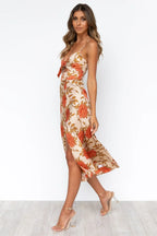 Daleyza | Elegant Floral Satin Women's Midi Dress