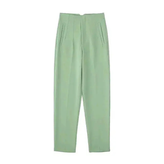 Leilah | Women's High-Waisted Pleated Trousers