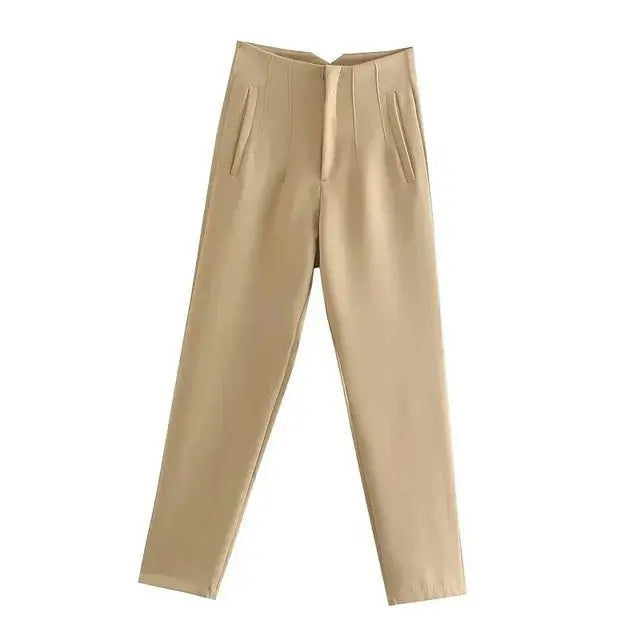 Leilah | Women's High-Waisted Pleated Trousers
