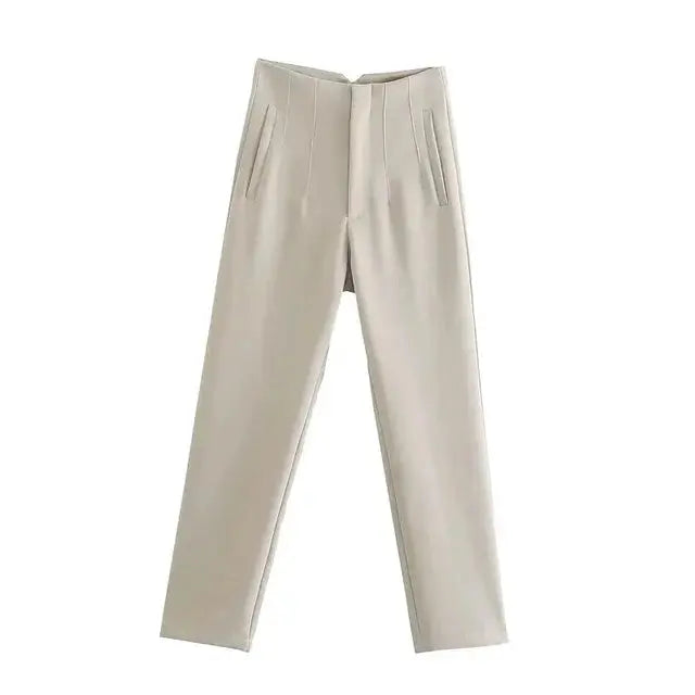 Leilah | Women's High-Waisted Pleated Trousers