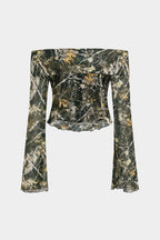Anai | Women's Fashion-Forward Camouflage Off-Shoulder Top