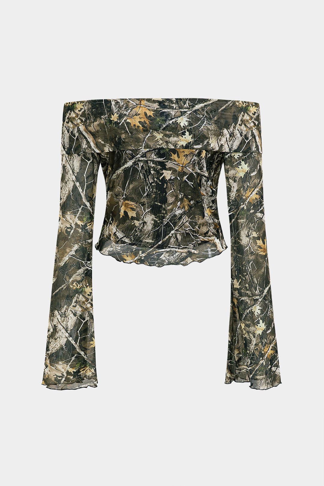 Anai | Women's Fashion-Forward Camouflage Off-Shoulder Top