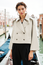 Halley | Chic Women's Double-Breasted Cropped Jacket