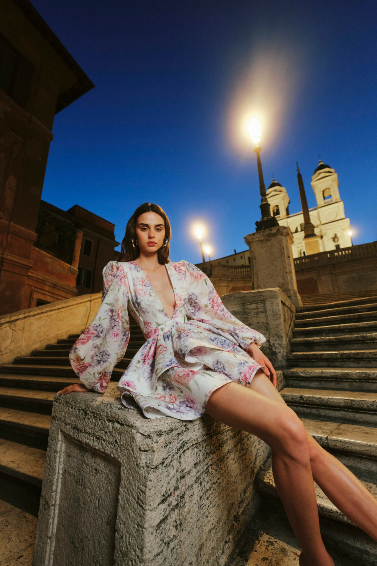 Ashlie | Women's Floral Puff Sleeve Ruffle Mini Dress