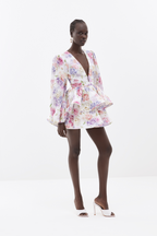 Ashlie | Women's Floral Puff Sleeve Ruffle Mini Dress