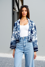 Yessenia | Women's Oriental Print Cropped Jacket