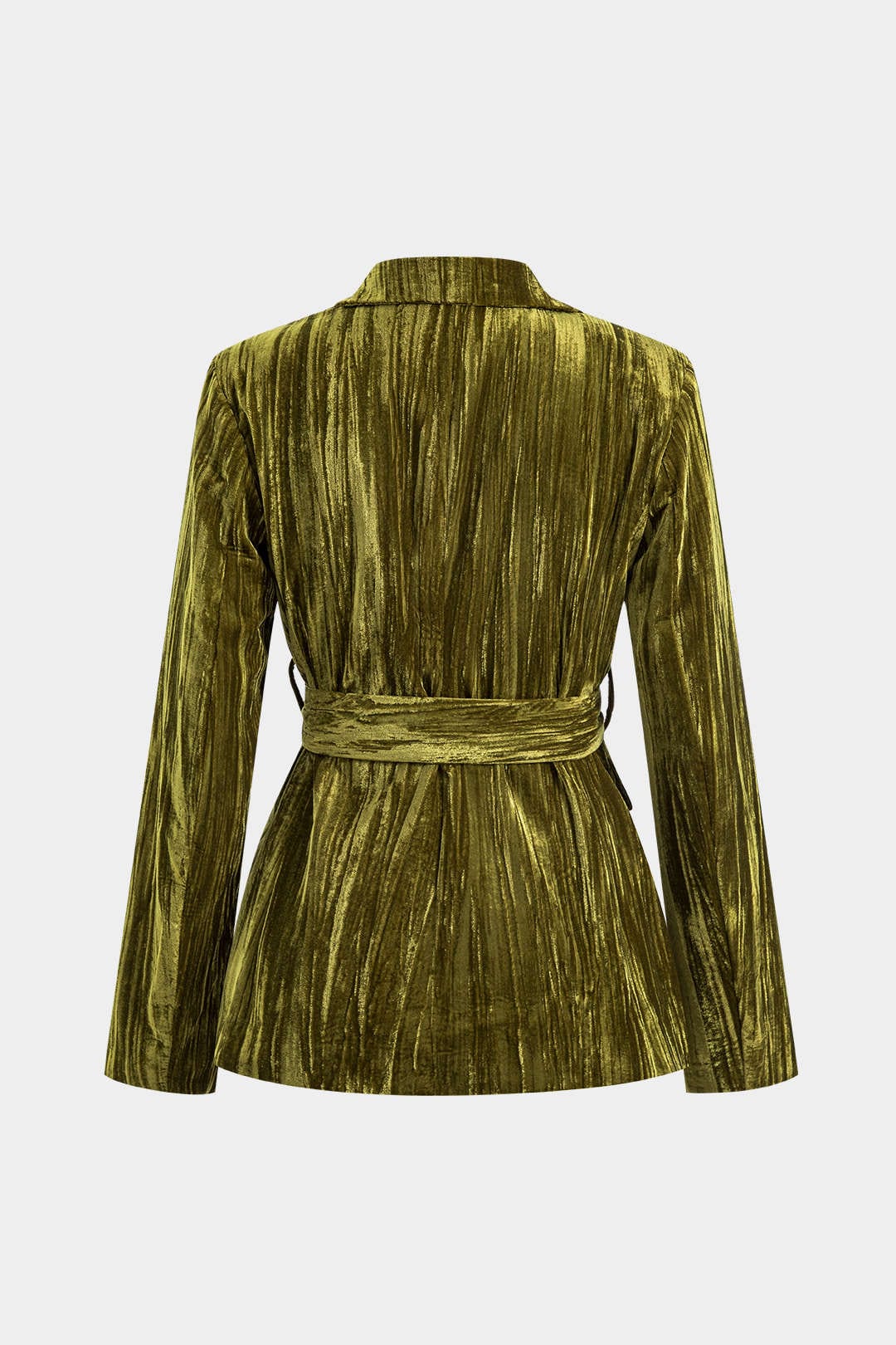 Teegan | Women's Crushed Velvet Tie-Waist Blazer