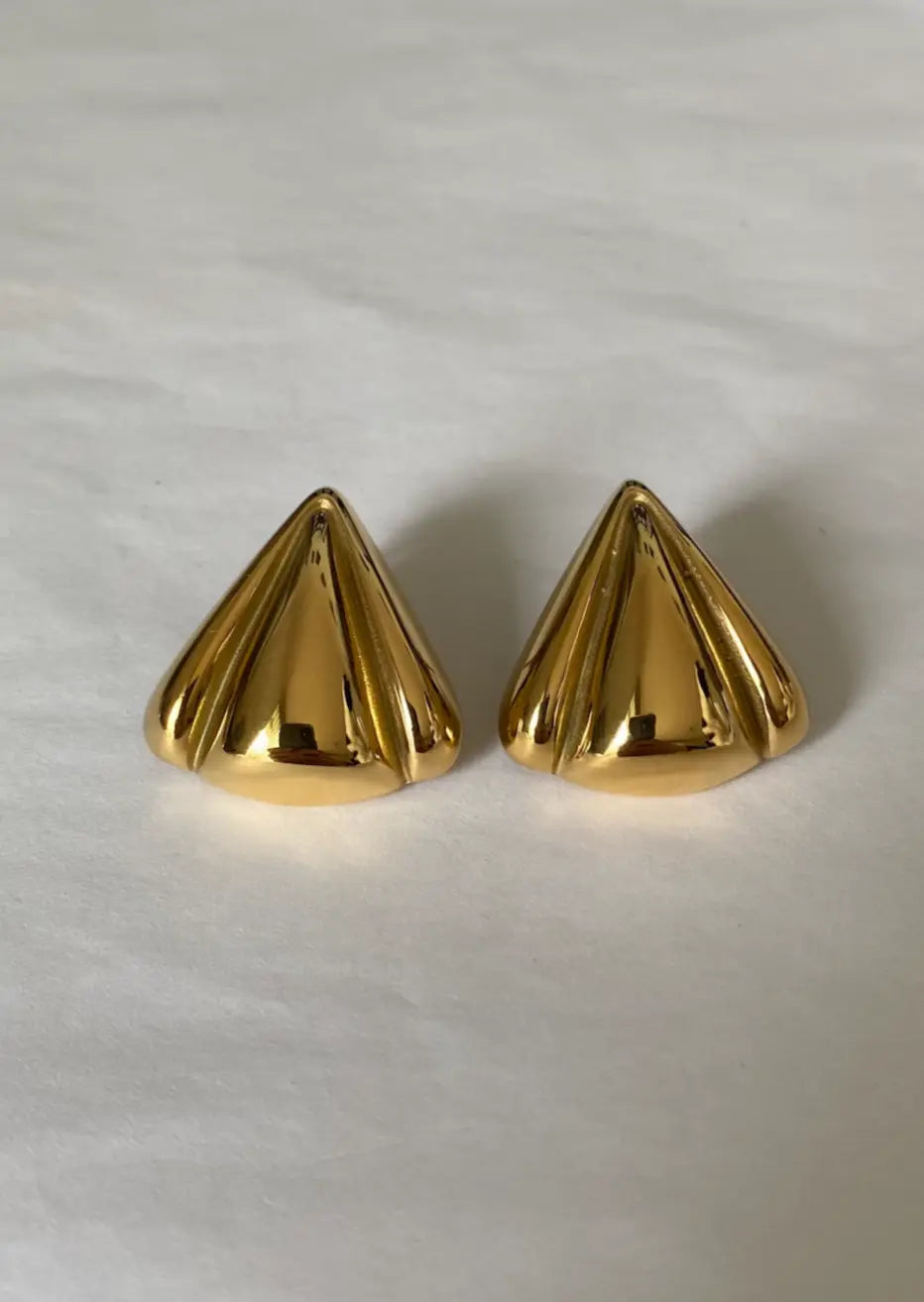 Karolyn | Elegant Sculpted Gold-Tone Statement Earrings for Women