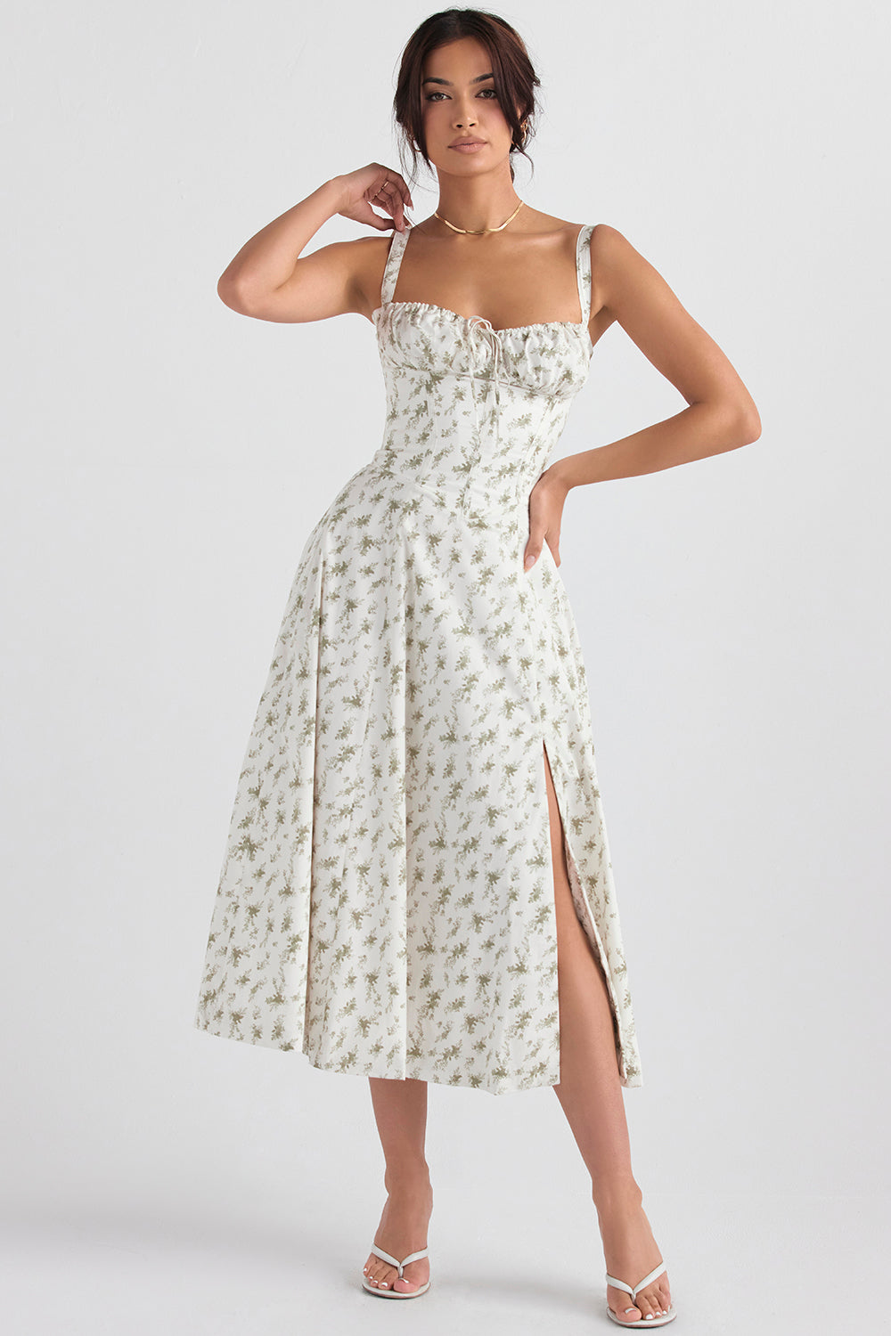 Jules | Romantic Floral Midi Dress for Women