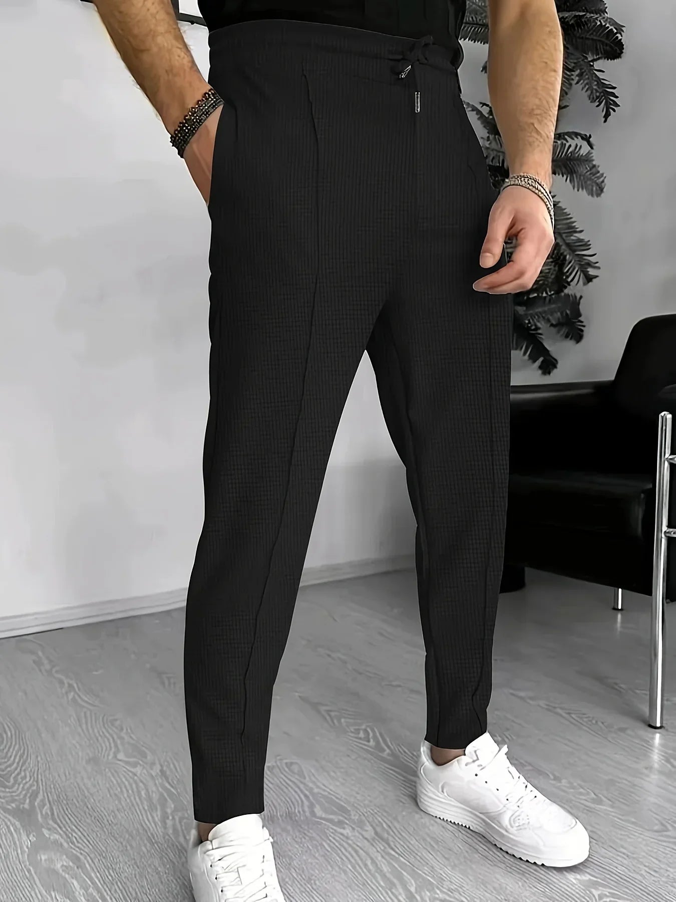Syrus | Men's Contemporary Casual Trousers with Drawstring Waist