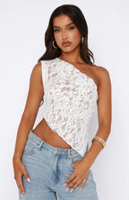 Ariane | Women's One-Shoulder Lace Top