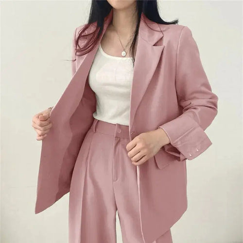 Abby | Women's Notched Lapel Blazer & Tailored Trousers Suit Set