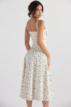 Jules | Romantic Floral Midi Dress for Women