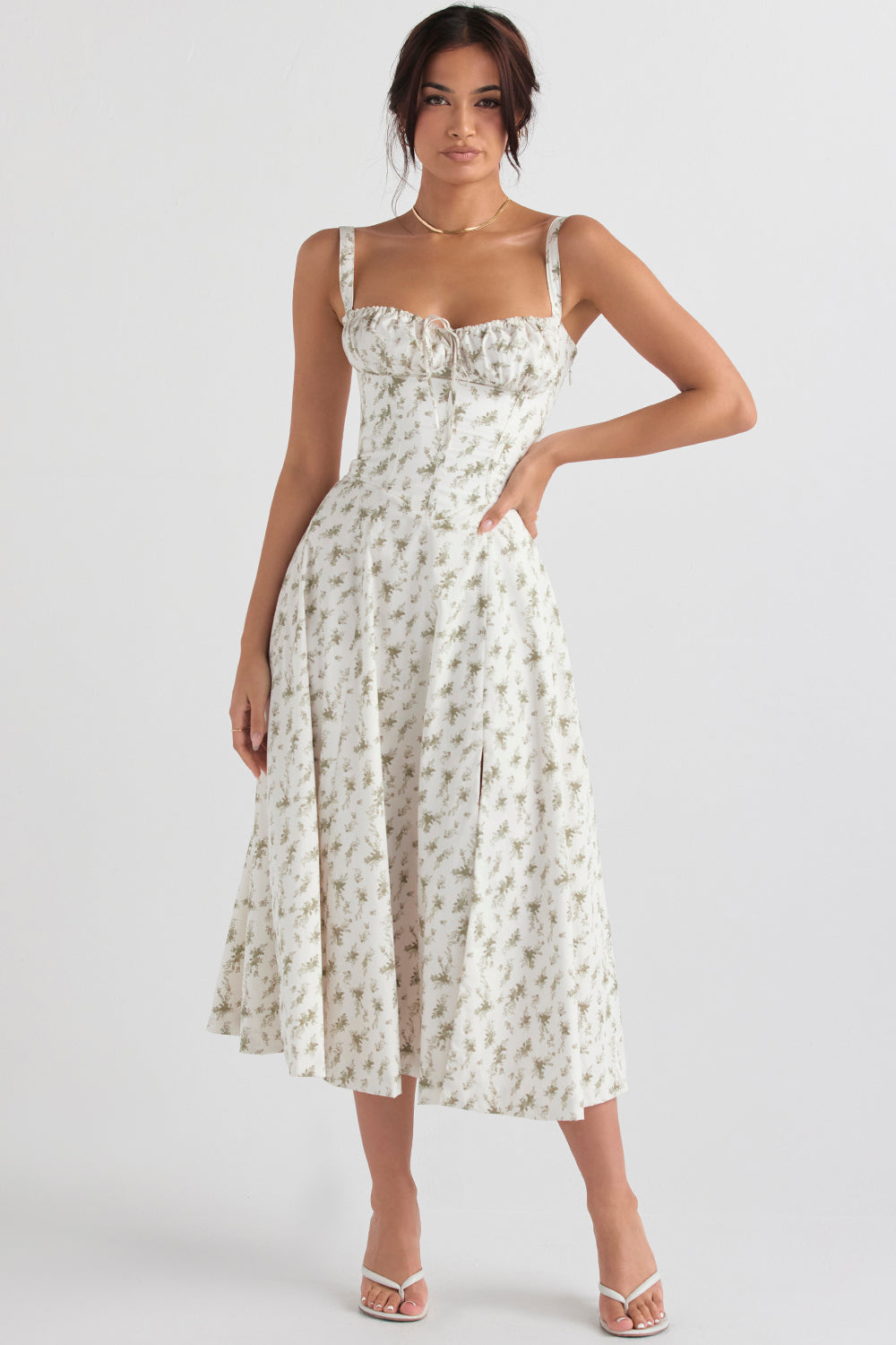 Jules | Romantic Floral Midi Dress for Women