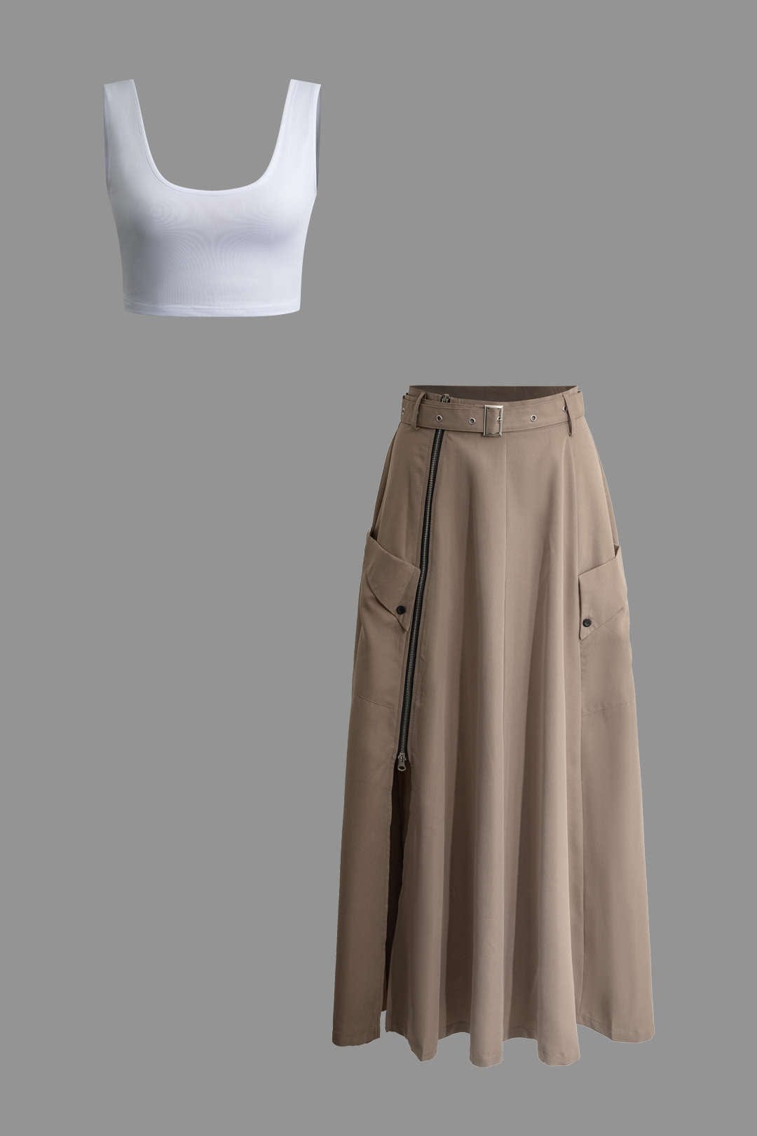 Alexus | Women's Two-Piece Crop Top & Skirt Set