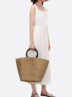 Karmen | Women's Bohemian Straw Tote Bag with Round Handles