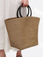 Karmen | Women's Bohemian Straw Tote Bag with Round Handles