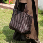 Ayah Woven Leather Tote Bag | Elegant & Versatile for Women