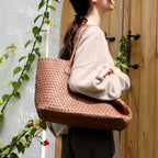 Ayah Woven Leather Tote Bag | Elegant & Versatile for Women