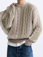 Stanford | Adults' Stylish Color-Block Cable-Knit Sweater