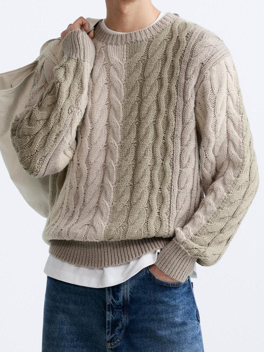 Stanford | Adults' Stylish Color-Block Cable-Knit Sweater