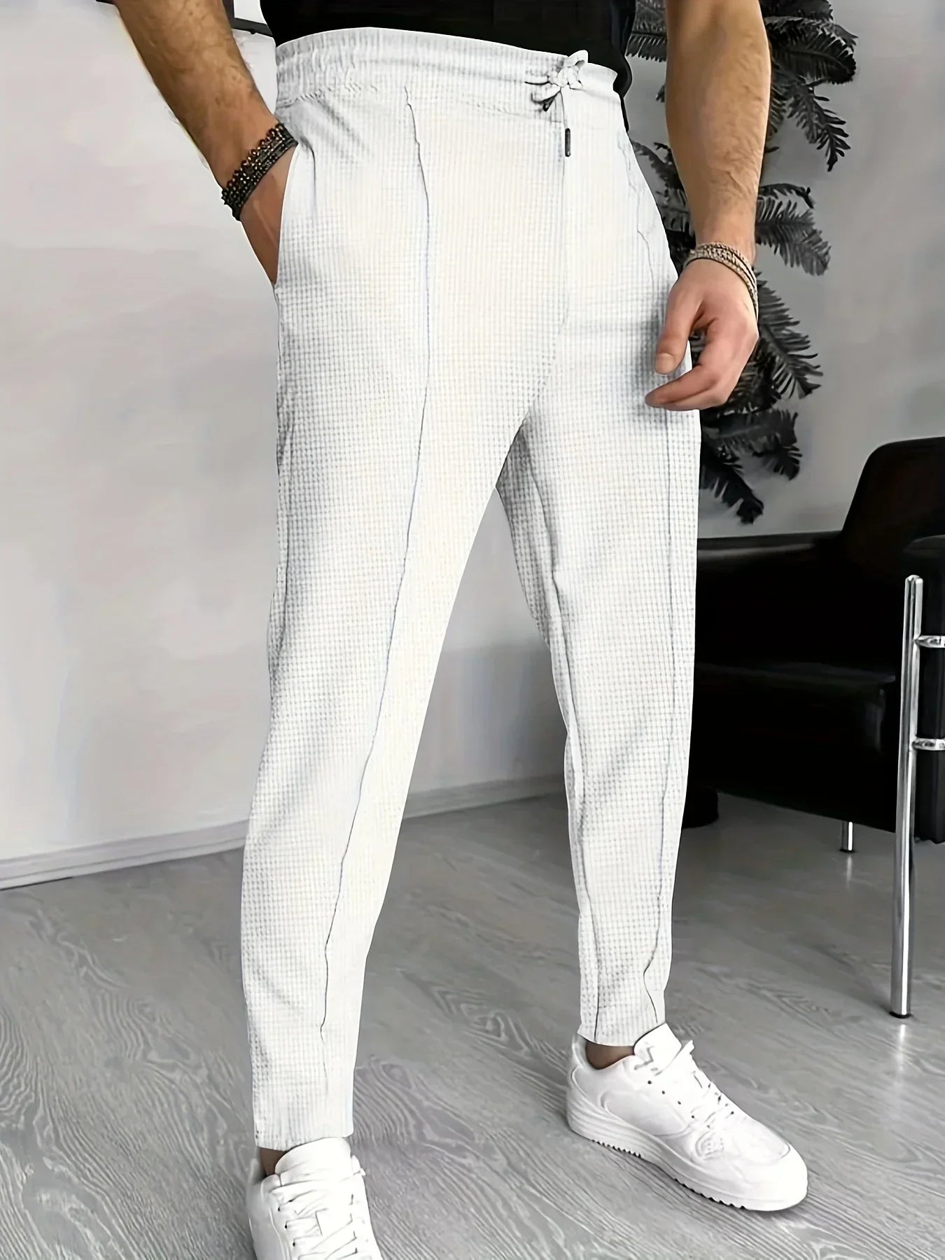 Syrus | Men's Contemporary Casual Trousers with Drawstring Waist