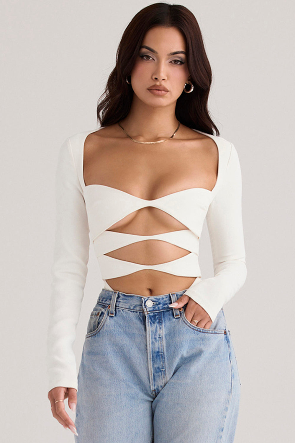 Oaklee | Trendy Women's Criss-cross Cutout Crop Top