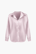 Alix | Women's Elegant Satin Cropped Tie-Front Shirt
